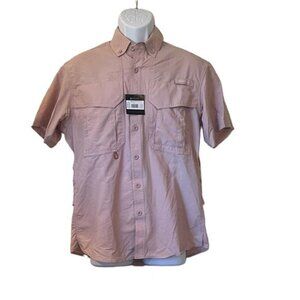 Eddie Bauer Mens Classic‎ Short Sleeve Button Down Size S Mauve Fishing Outdoor